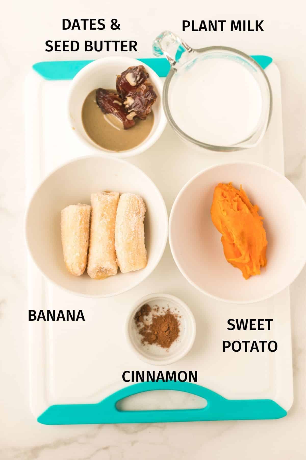 photo with ingredients for sweet potato smoothie