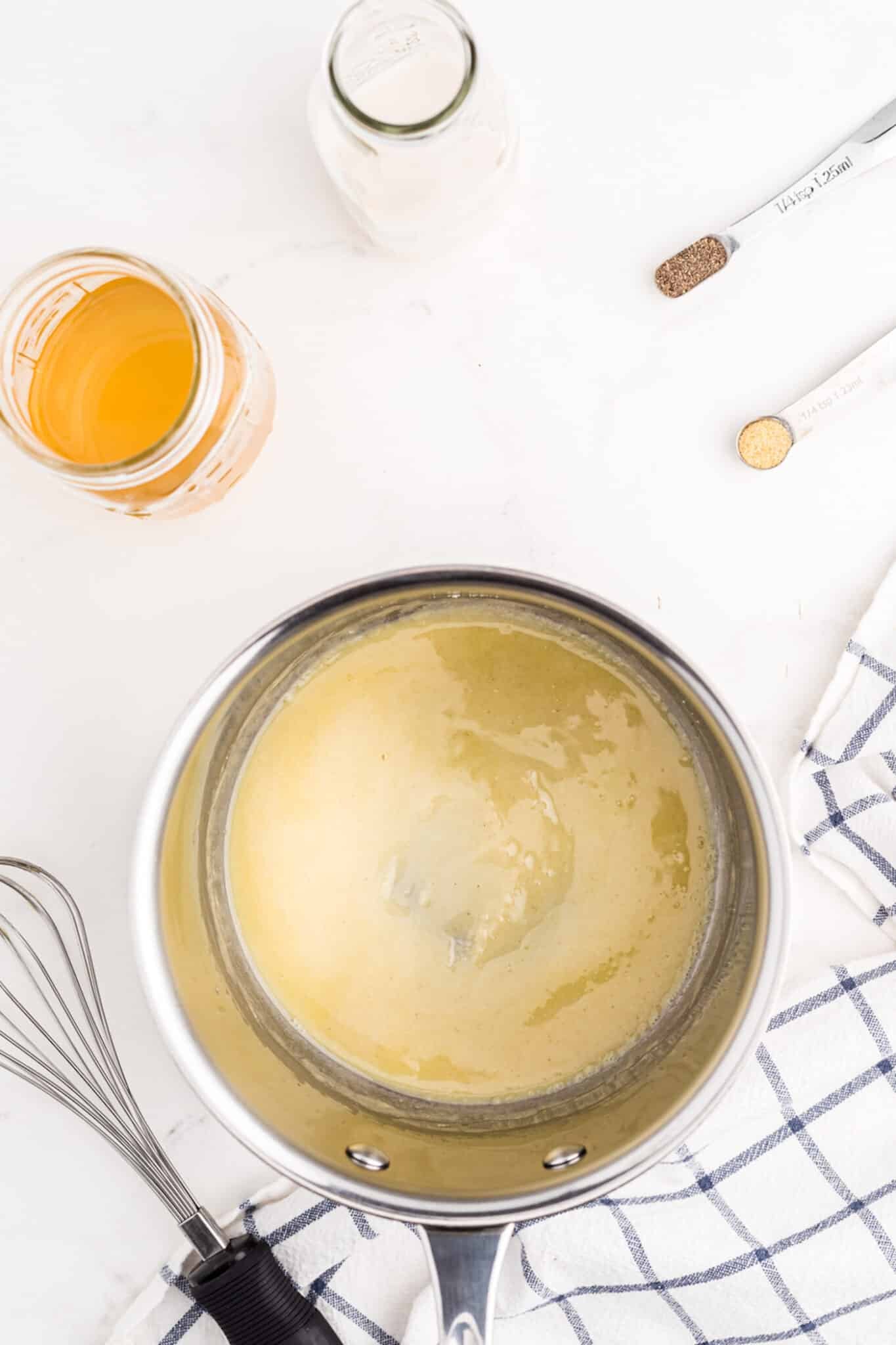 ingredients simmered in saucepan.