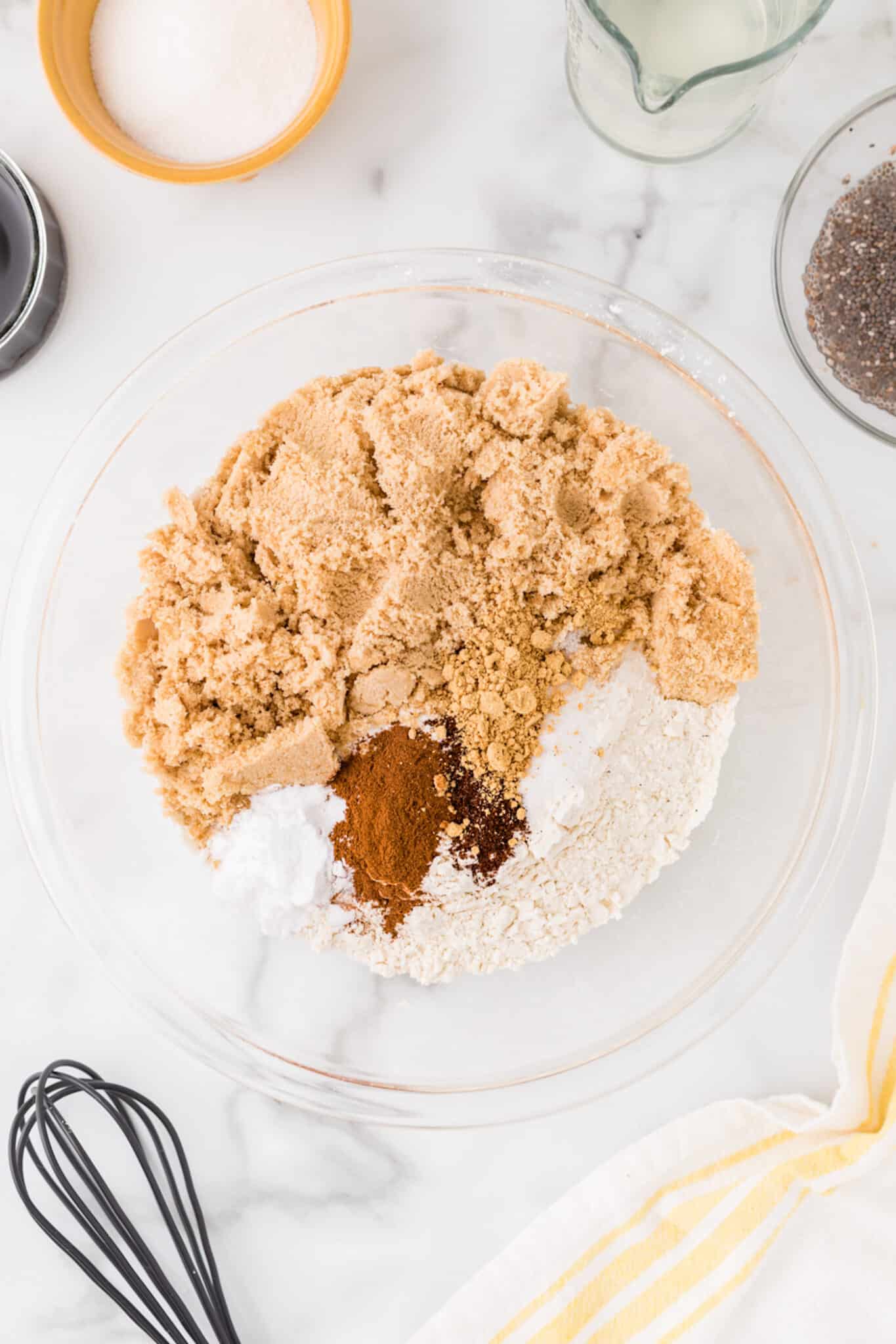 dry cookie ingredients in bowl.