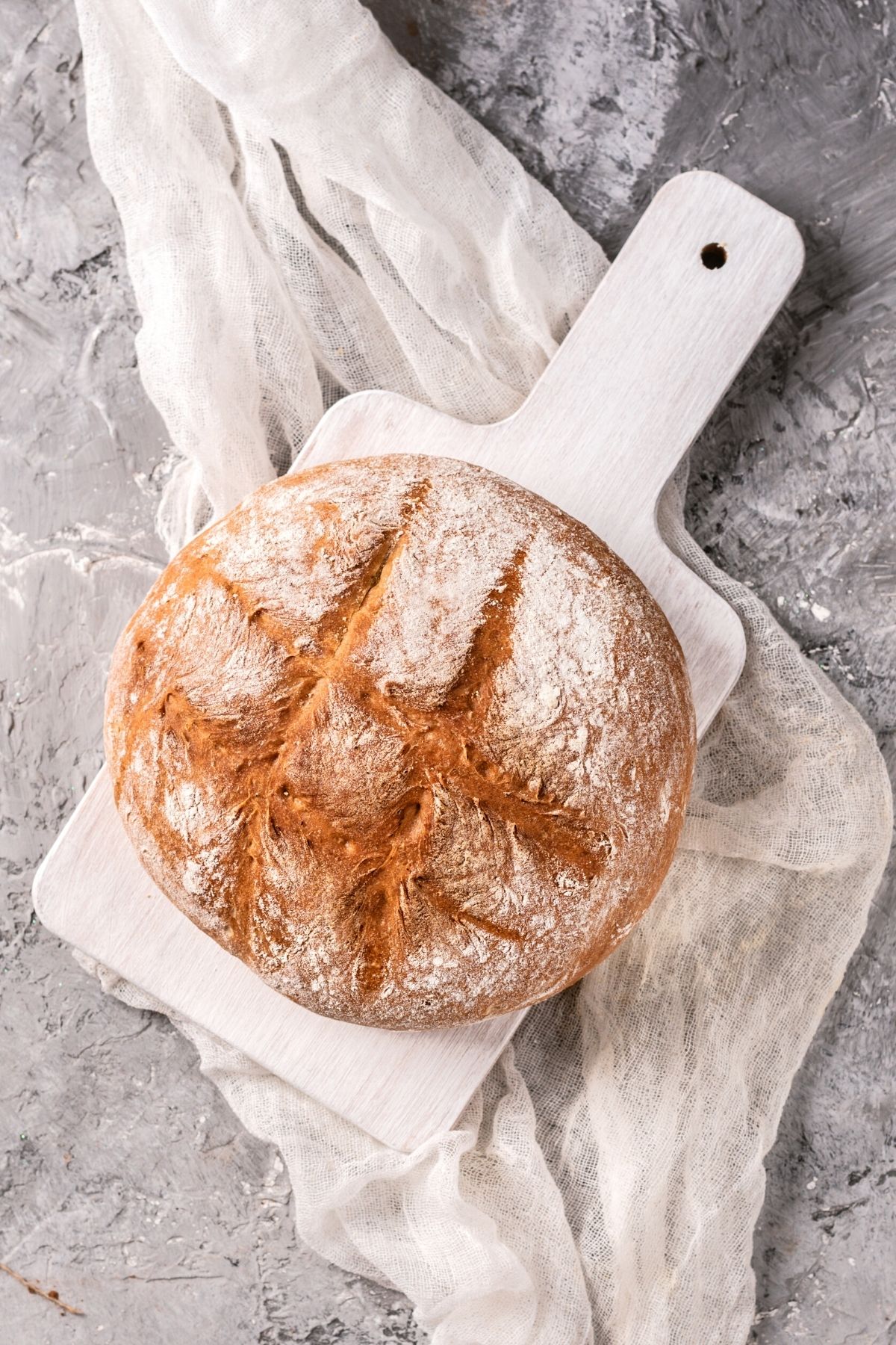 sourdough bread on table.