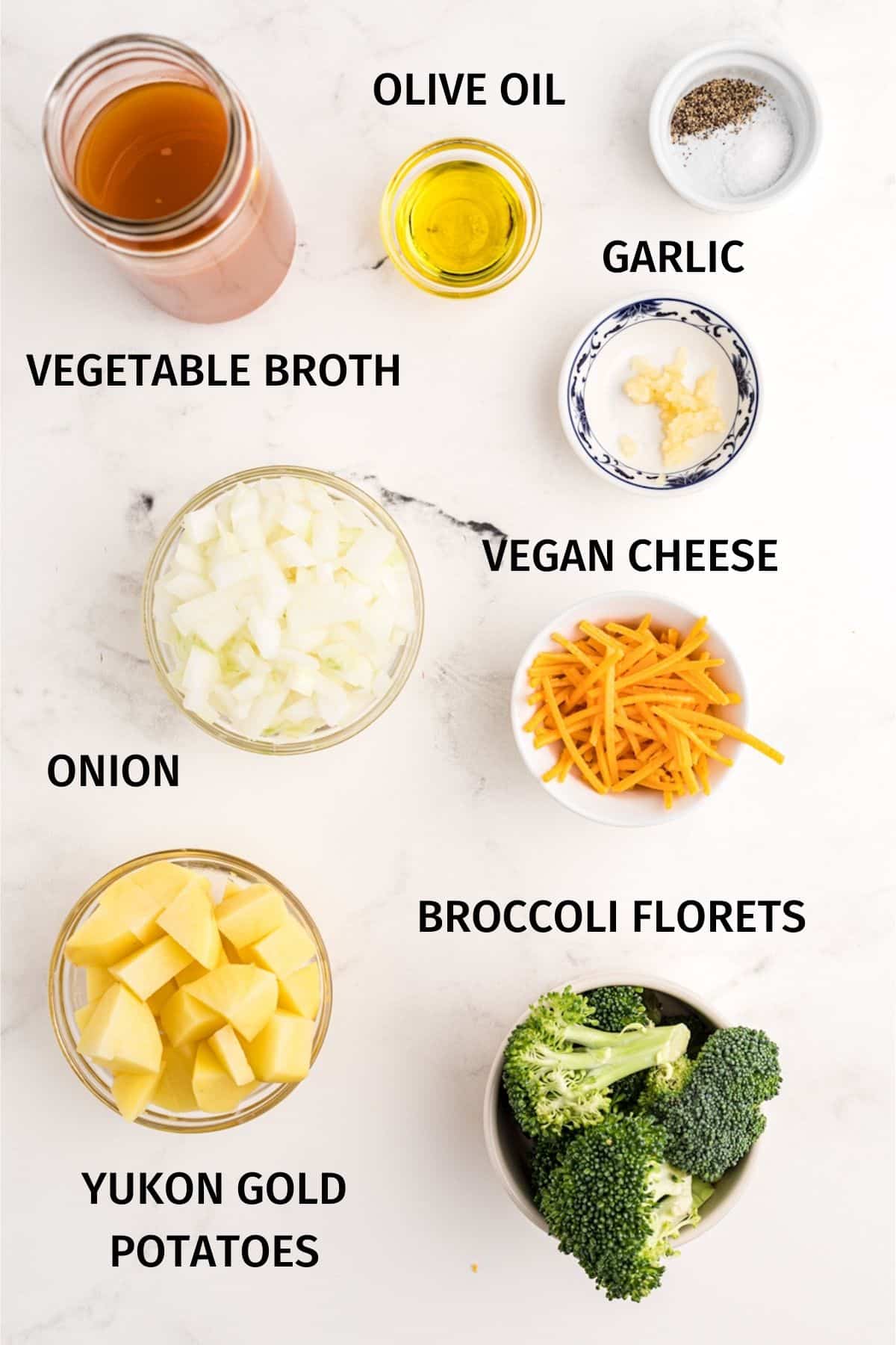 ingredients for broccoli potato soup