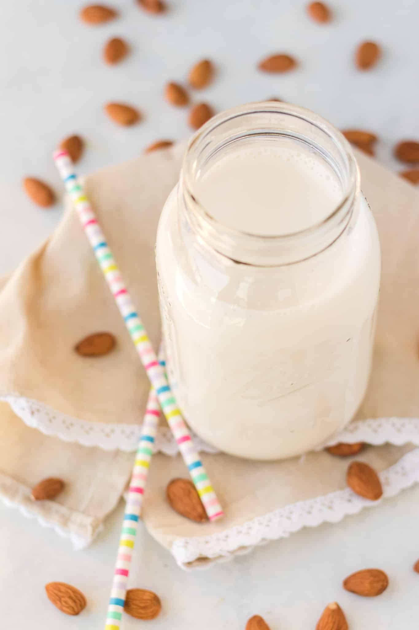 vitamix almond milk in jar