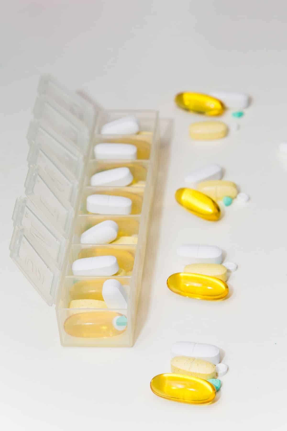 pills in a container