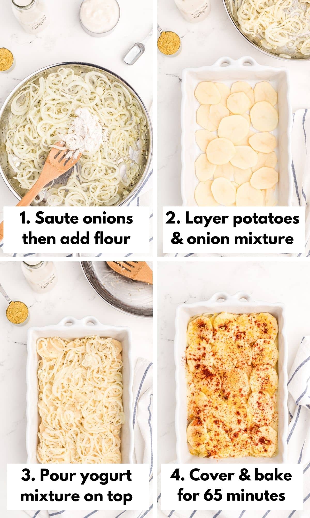 how to make dairy-free scalloped potatoes in four easy steps.