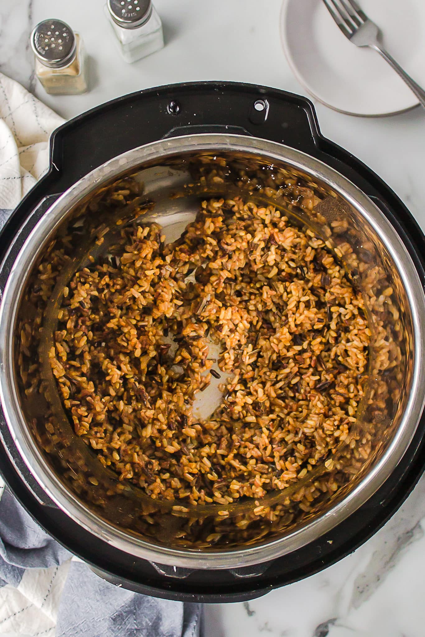 cooked wild rice inside instant pot