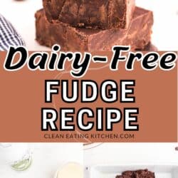 dairy free fudge recipe ingredient pin.