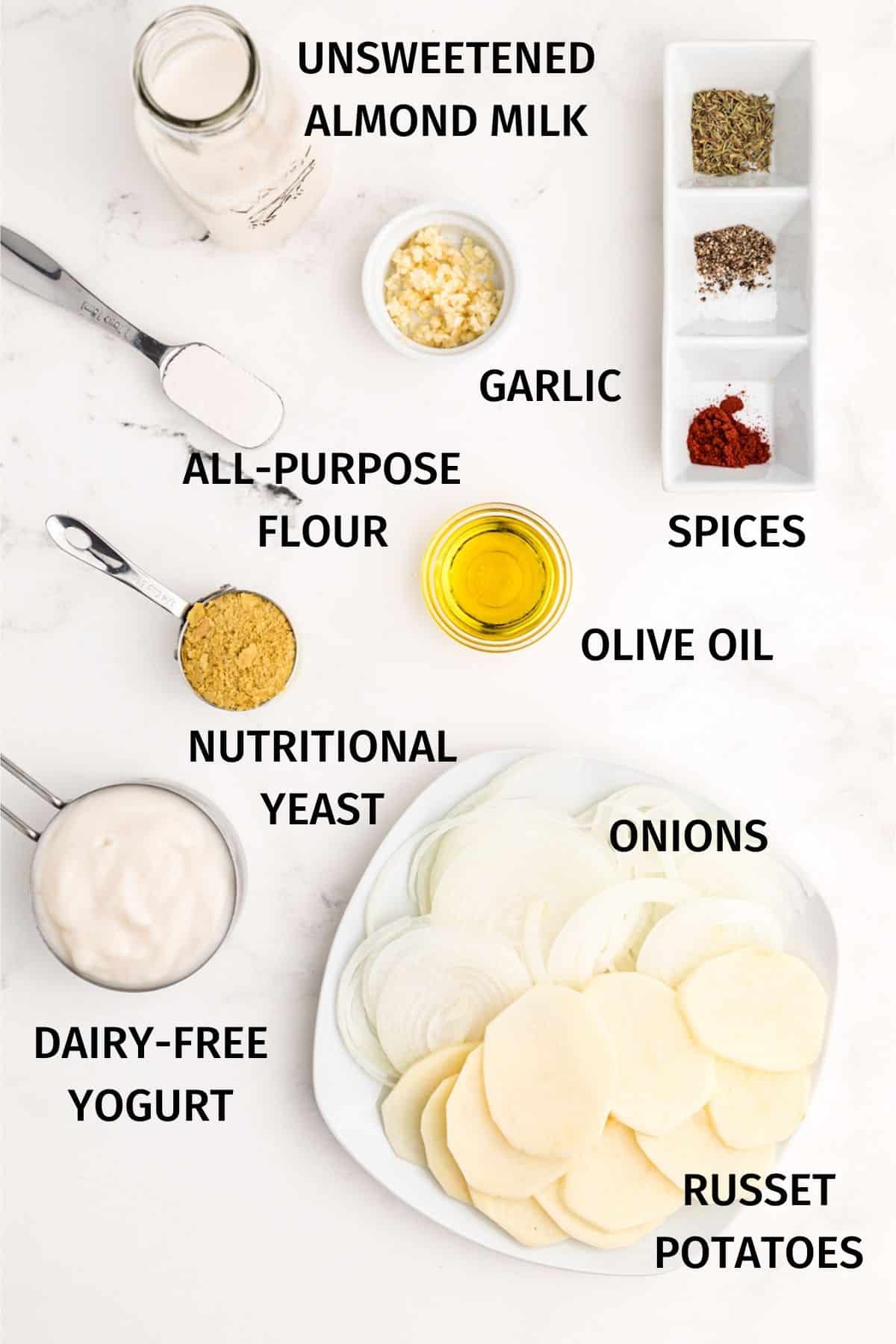 ingredients for dairy-free scalloped potatoes