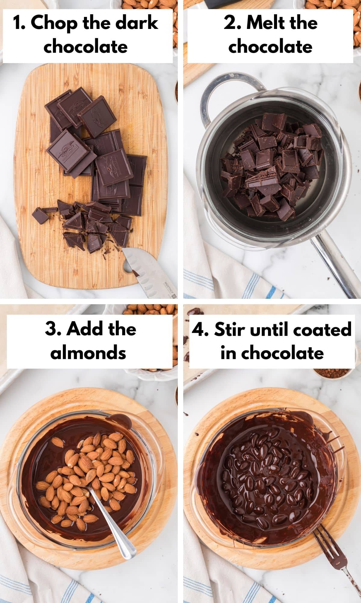 how to make chocolate covered almonds