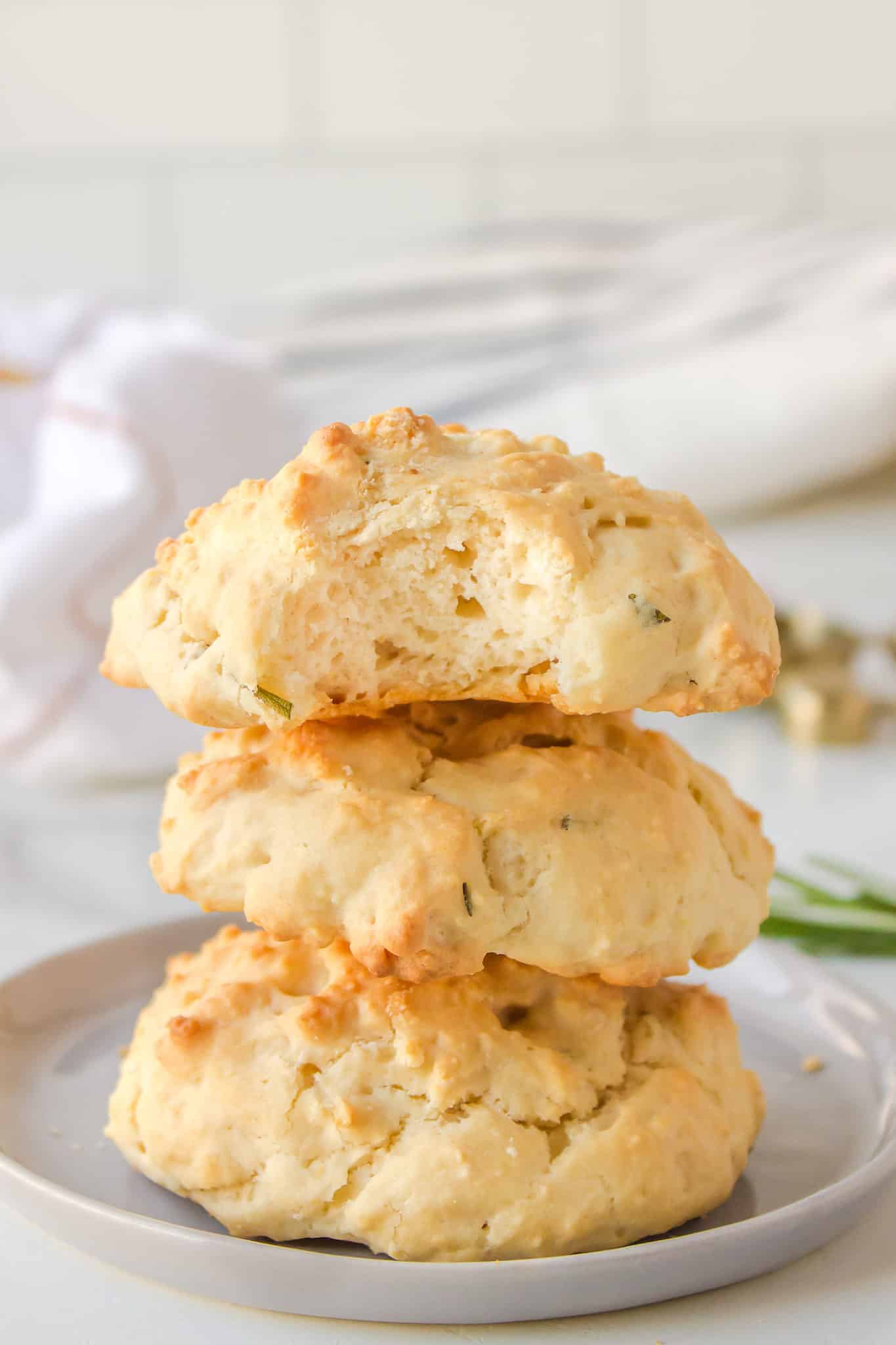 a stack of gluten-free dairy-free drop biscuits.