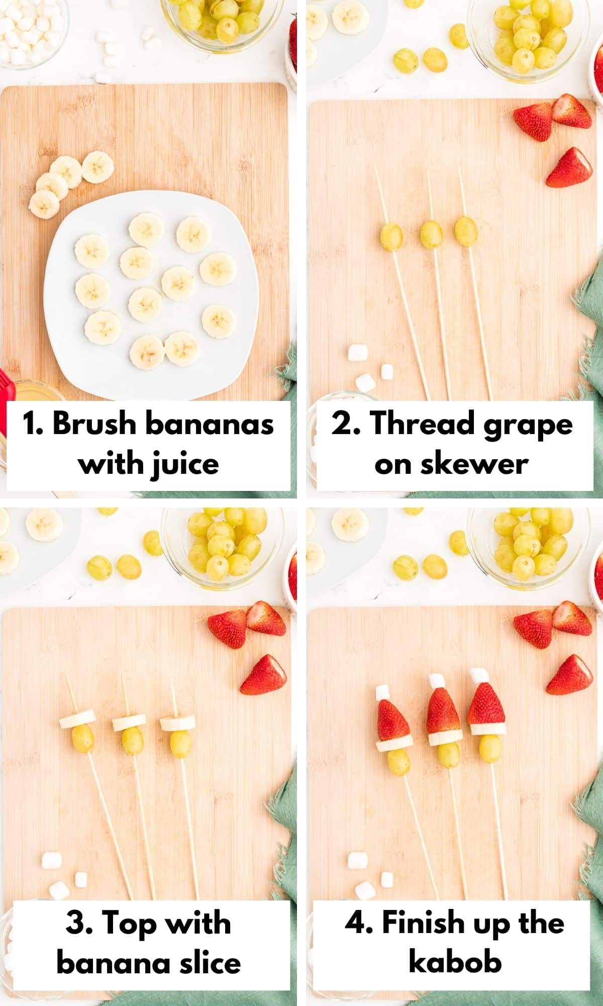 how to make grinch fruit kabobs