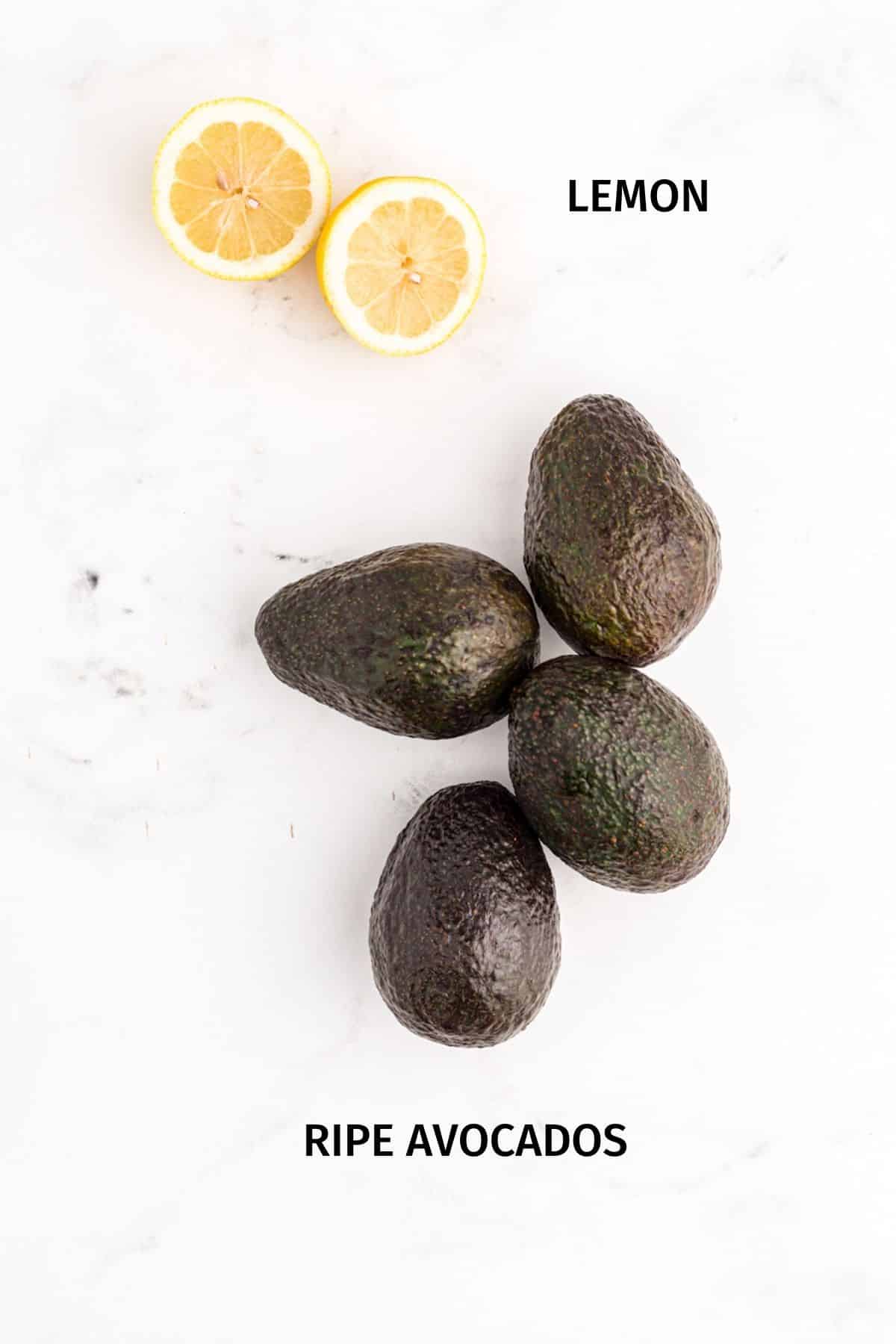 ingredients for how to freeze avocados.