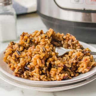 a plate of wild rice