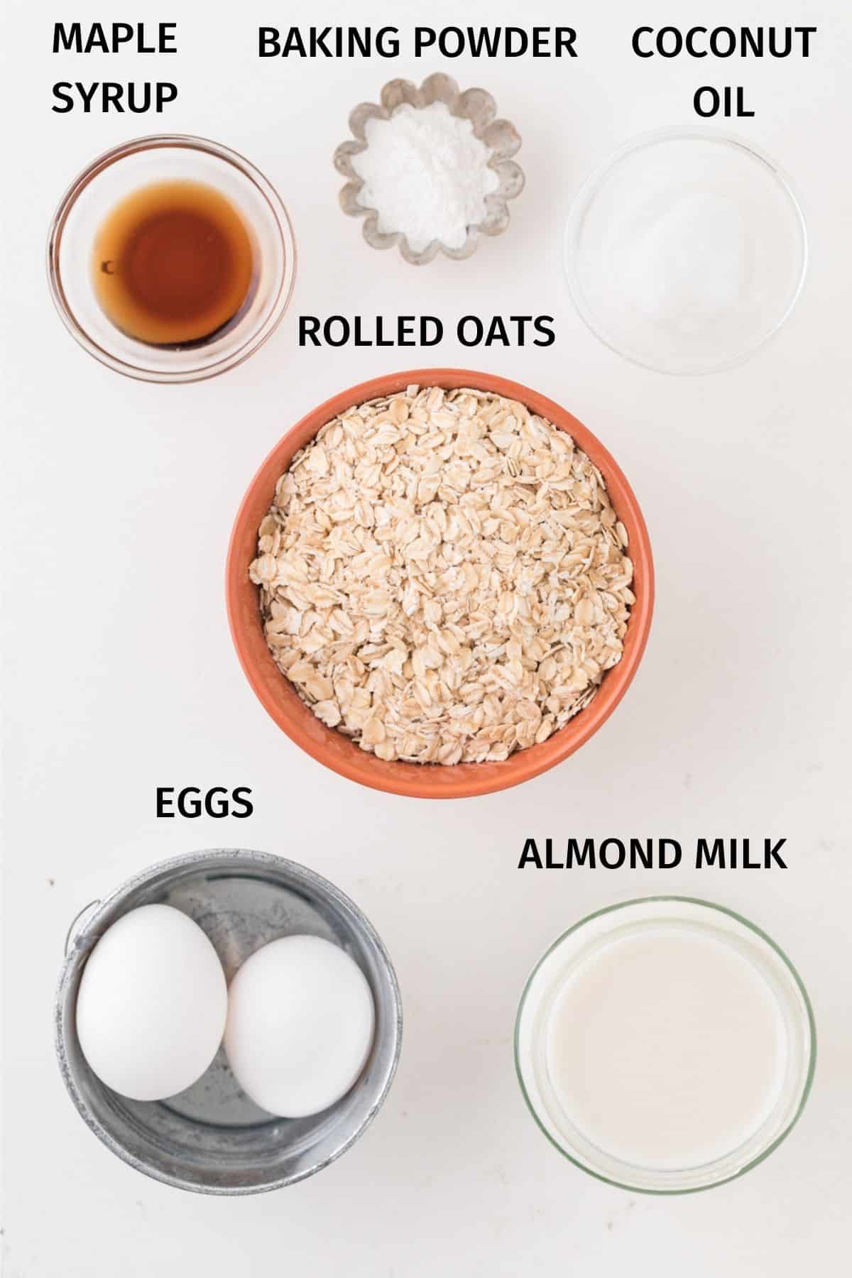 ingredients for oat flour pancakes