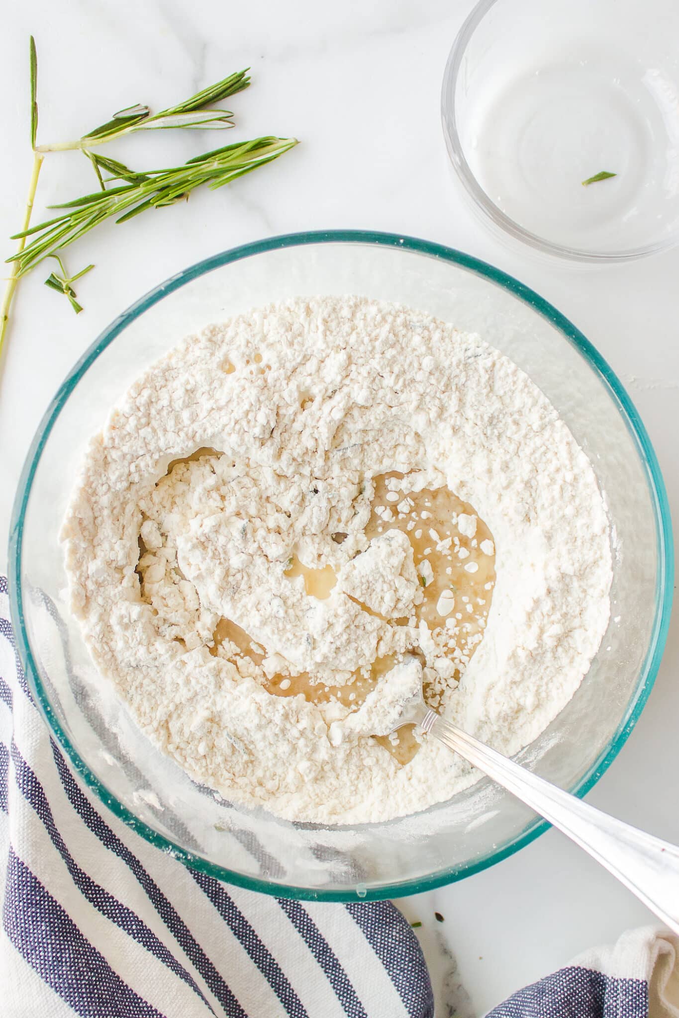 making batter for gluten-free drop biscuits.