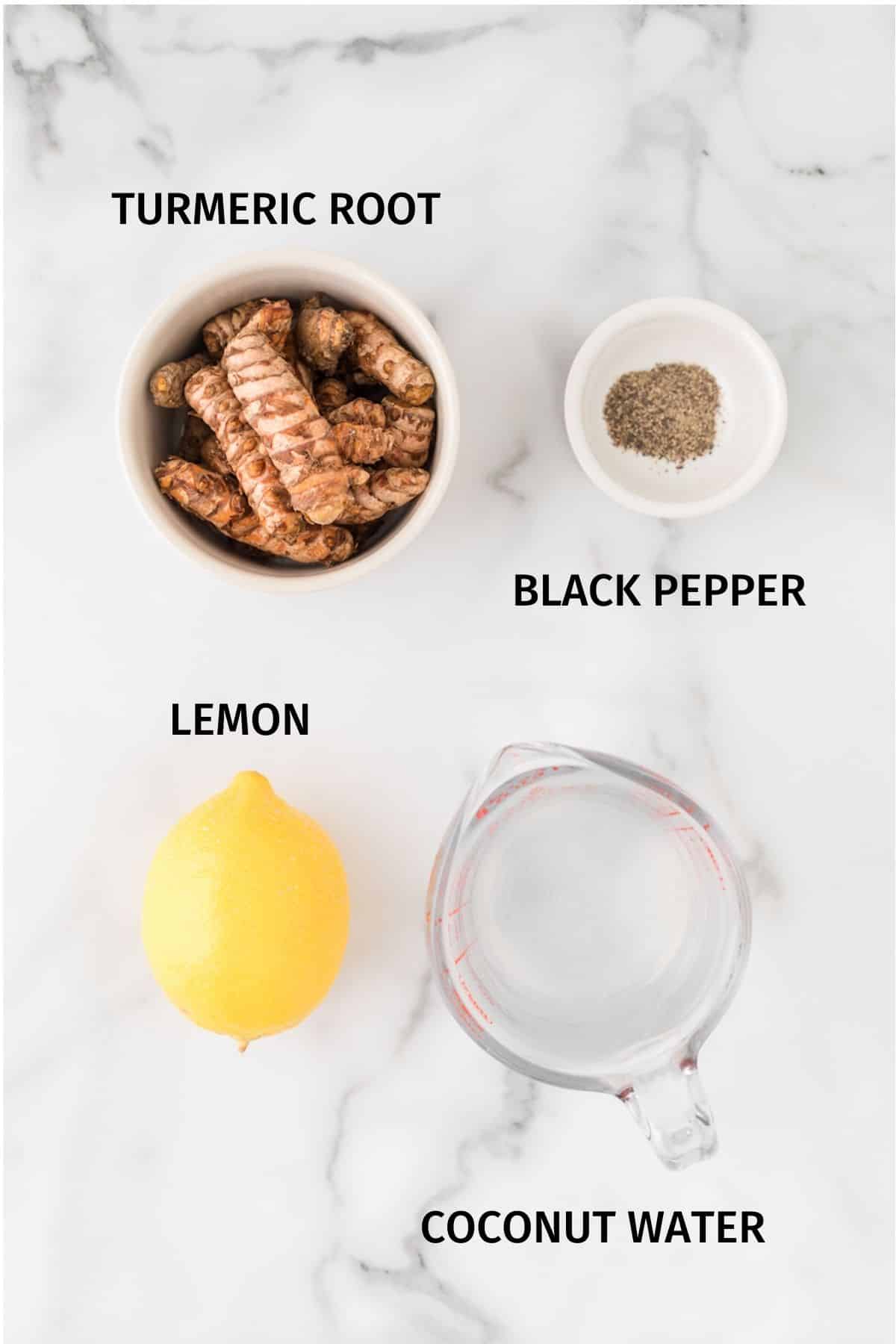 ingredients for turmeric shot