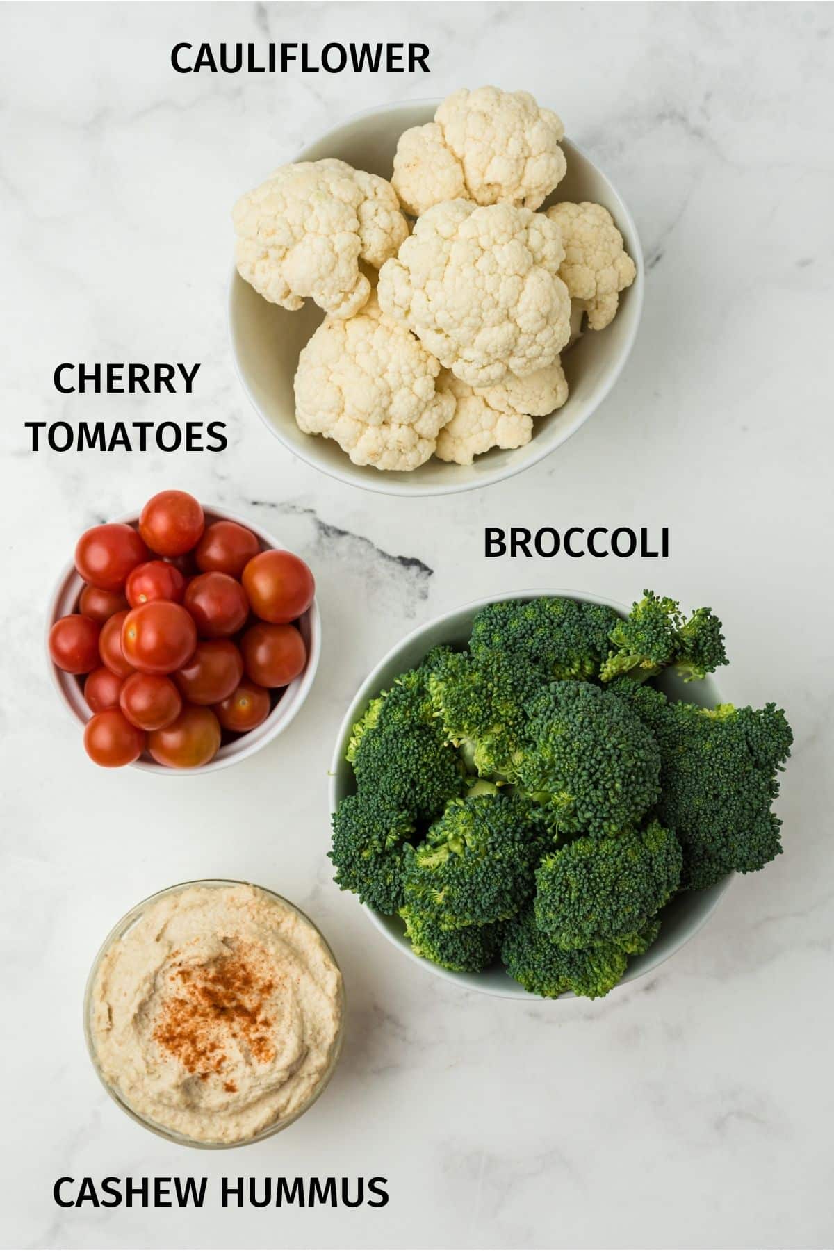 ingredients for a vegetable holiday wreath