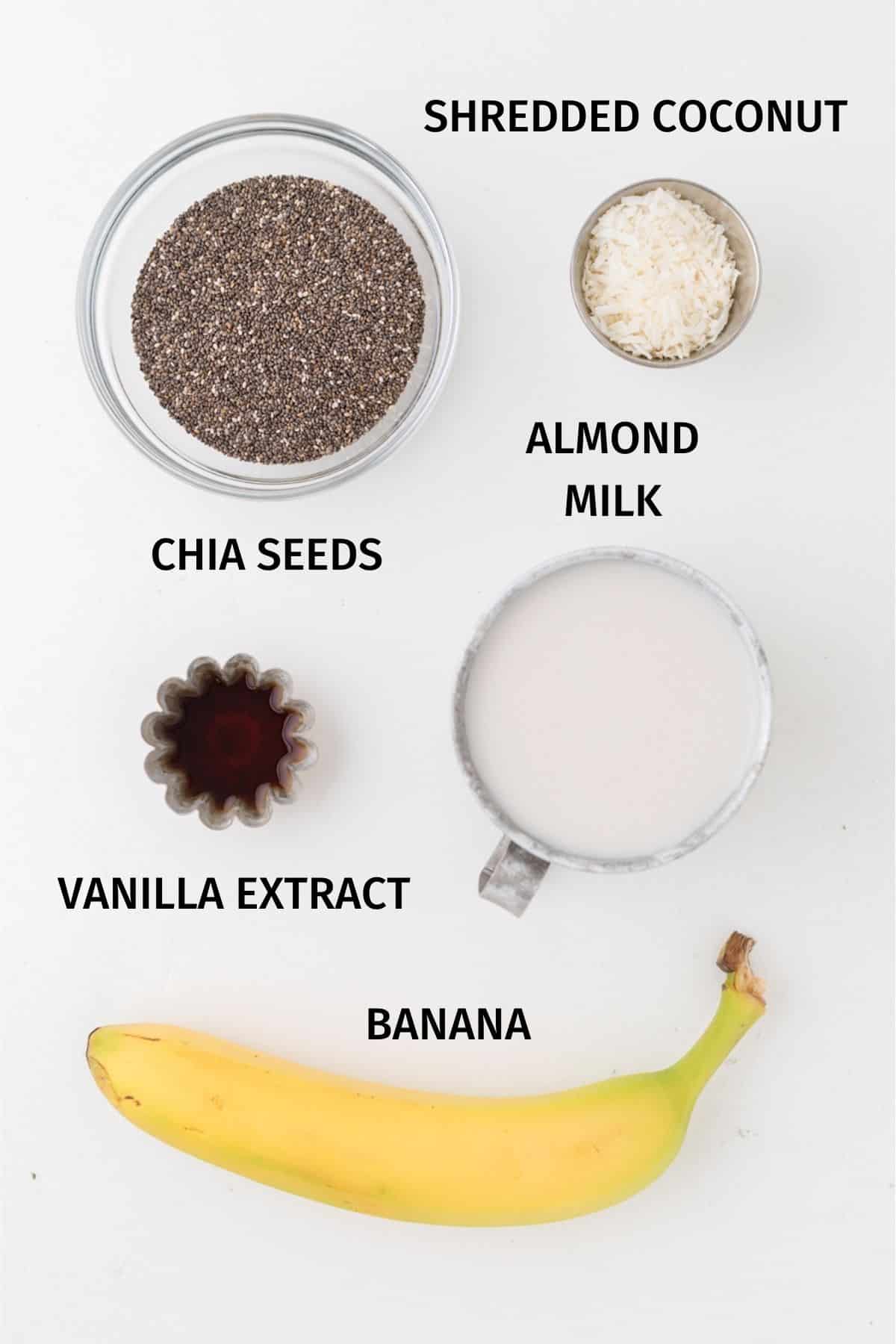 ingredients for chia pudding