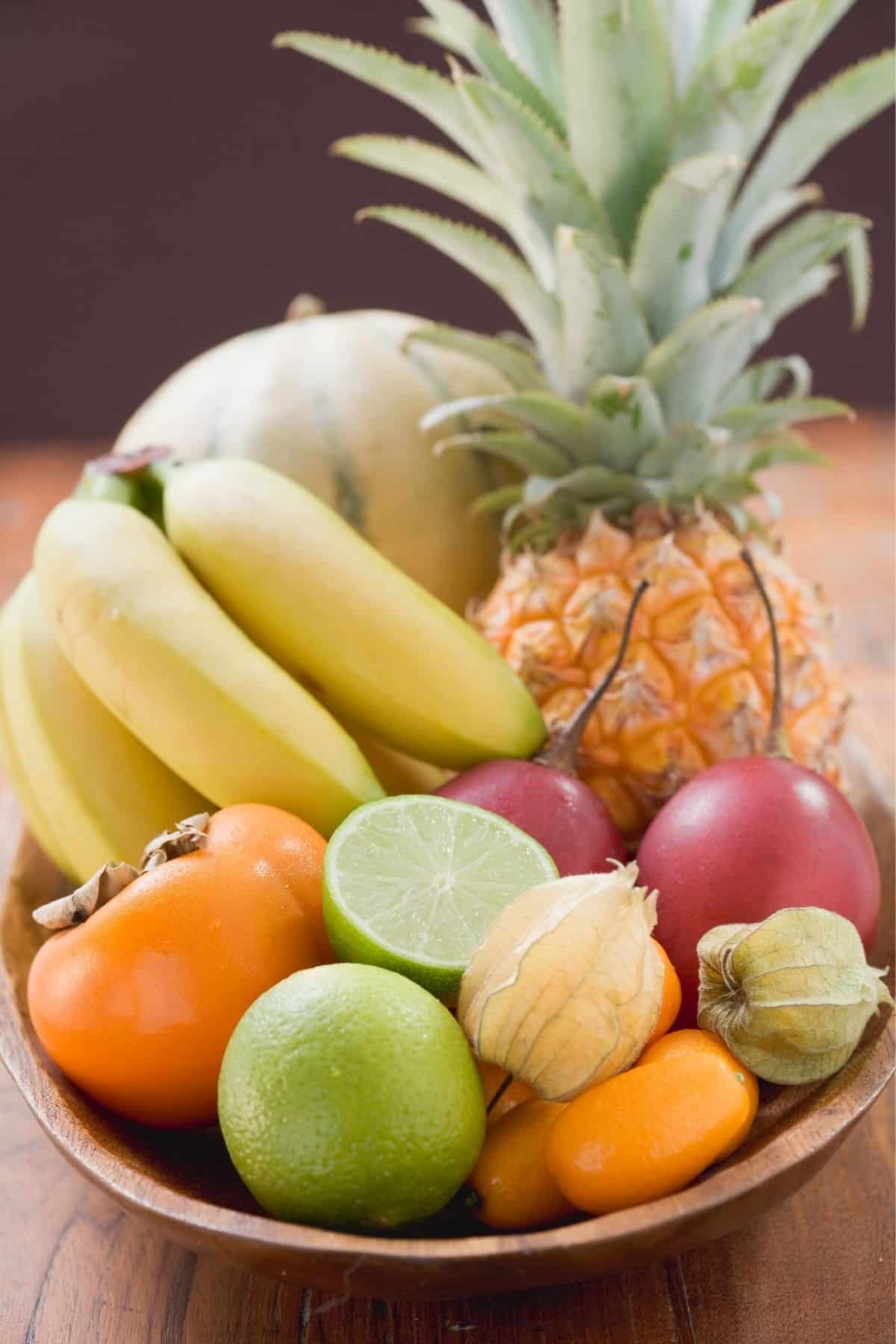 bowl of fresh fruits.