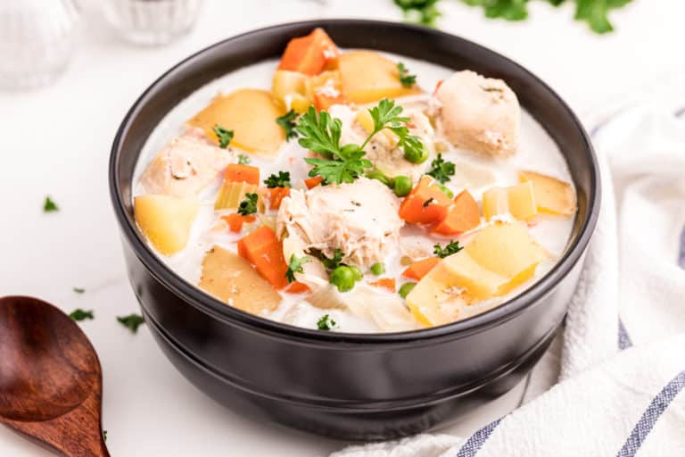 a bowl of coconut chicken stew