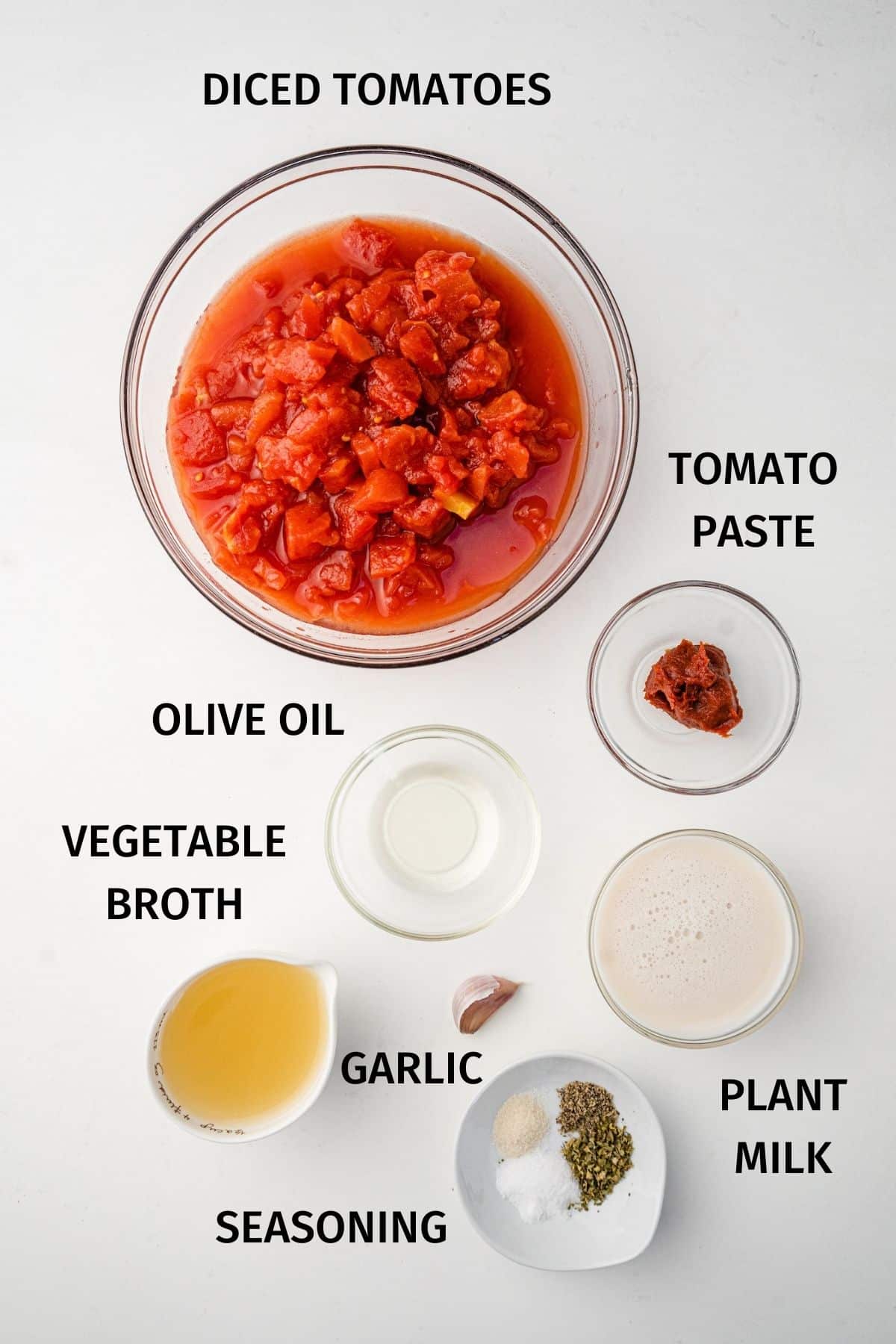 ingredients for tomato soup.