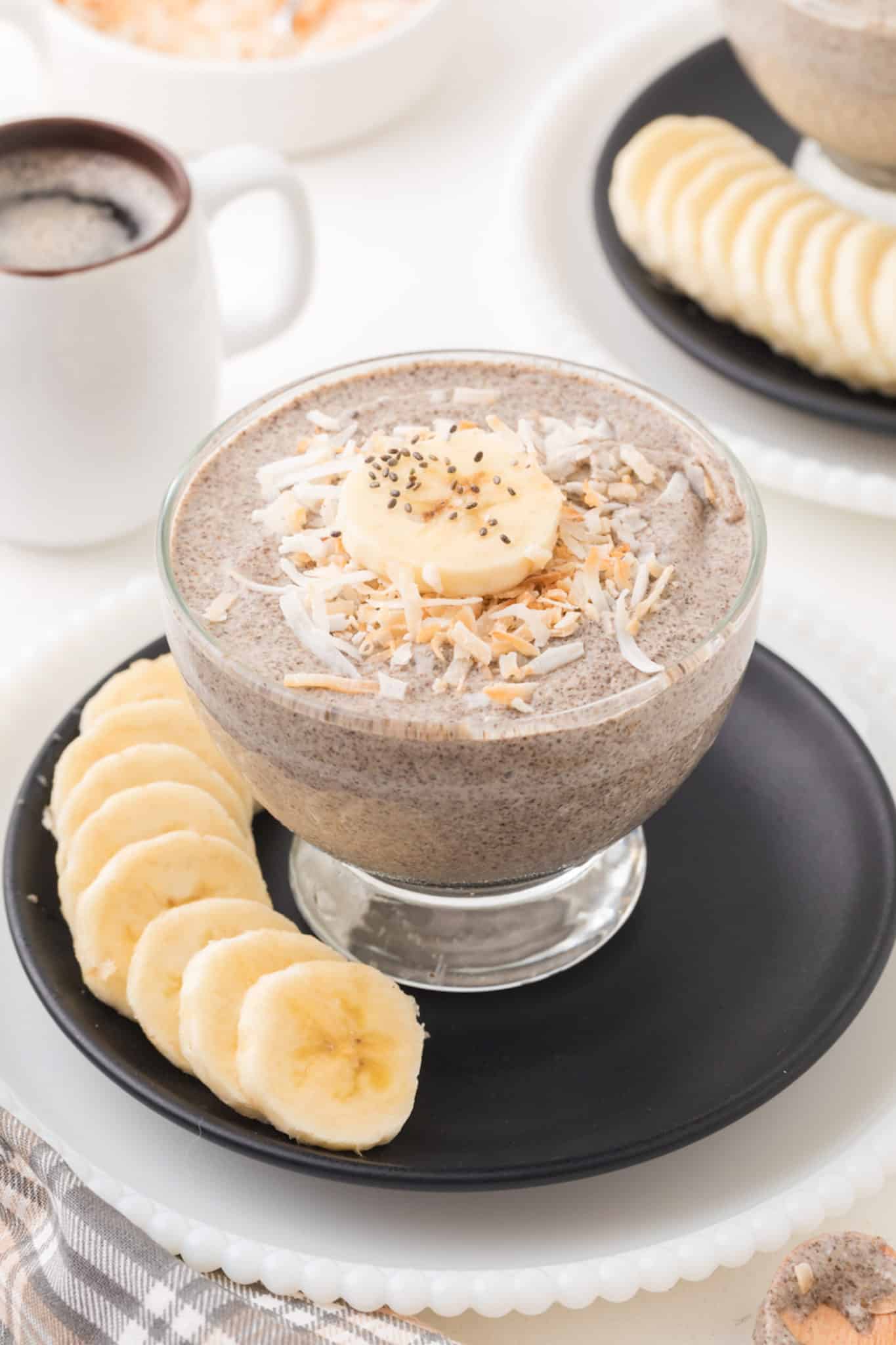 a bowl of chia pudding