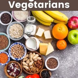 fruit, vegetables, and other staples of a vegetarian diet