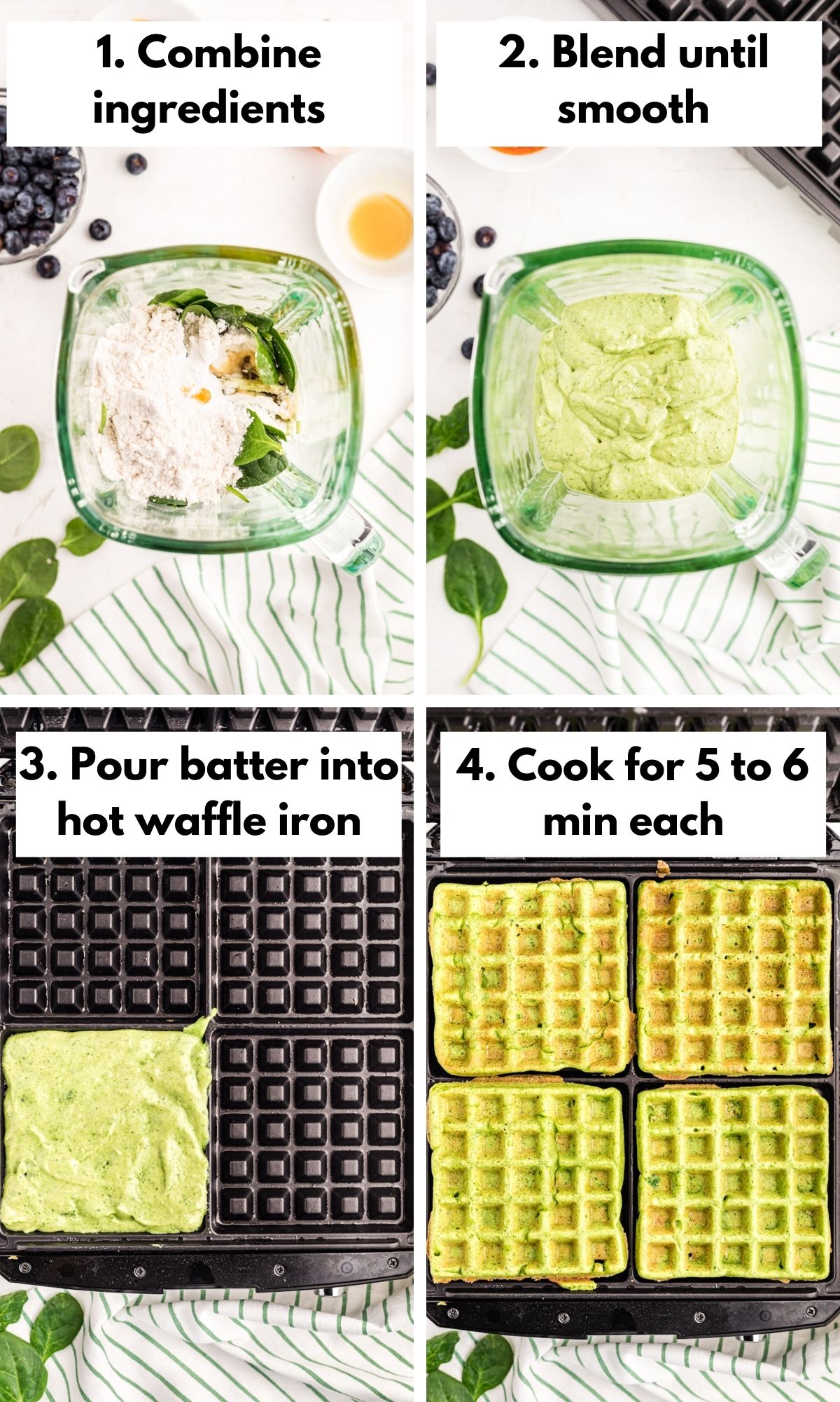 how to make green waffles.