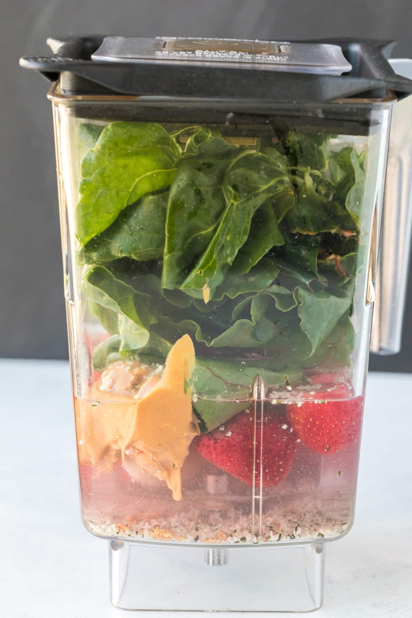 ingredients for swiss chard smoothie in blender