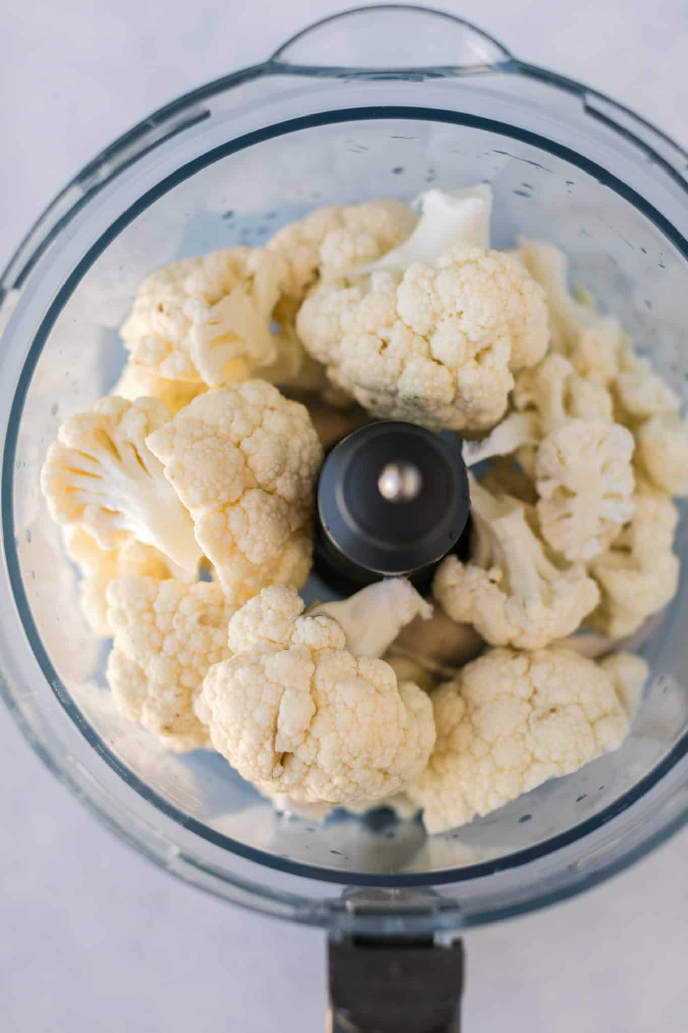 cauliflower florets in a food processor