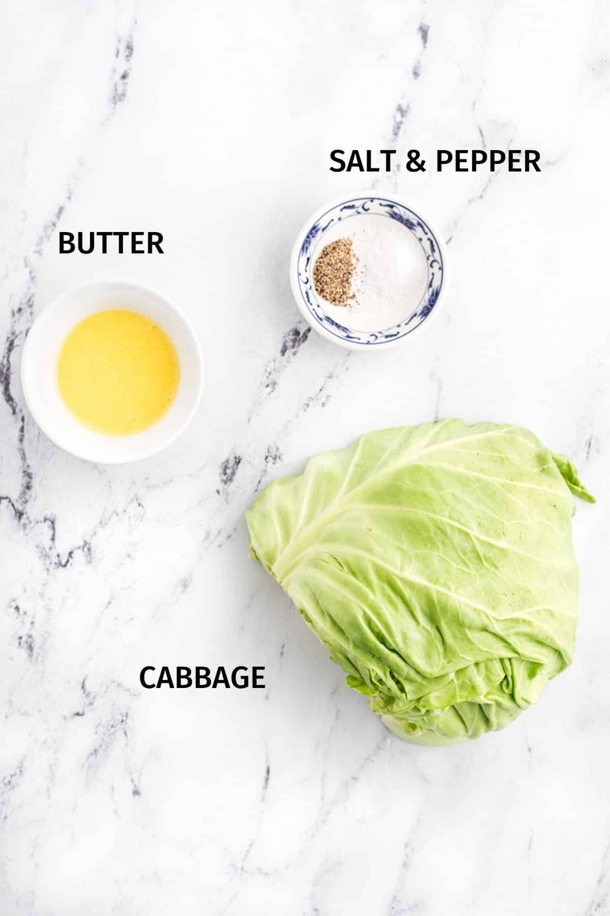 ingredients for air fryer cabbage.