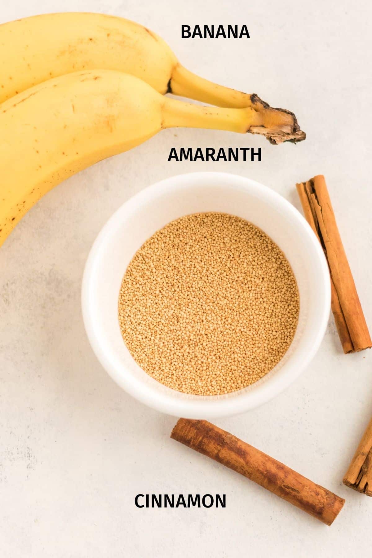 ingredients for making amaranth porridge.