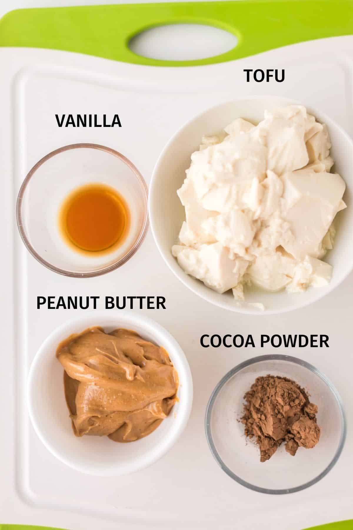 ingredients for vegan peanut butter pie filling.