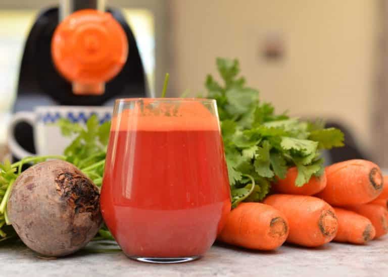 beet carrot juice on a tabletop.