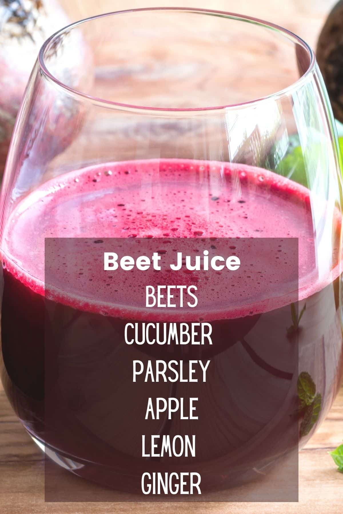 beet juice infographic with ingredients.