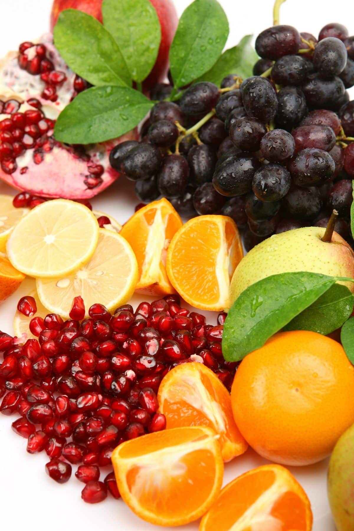 fresh fruits on a table.