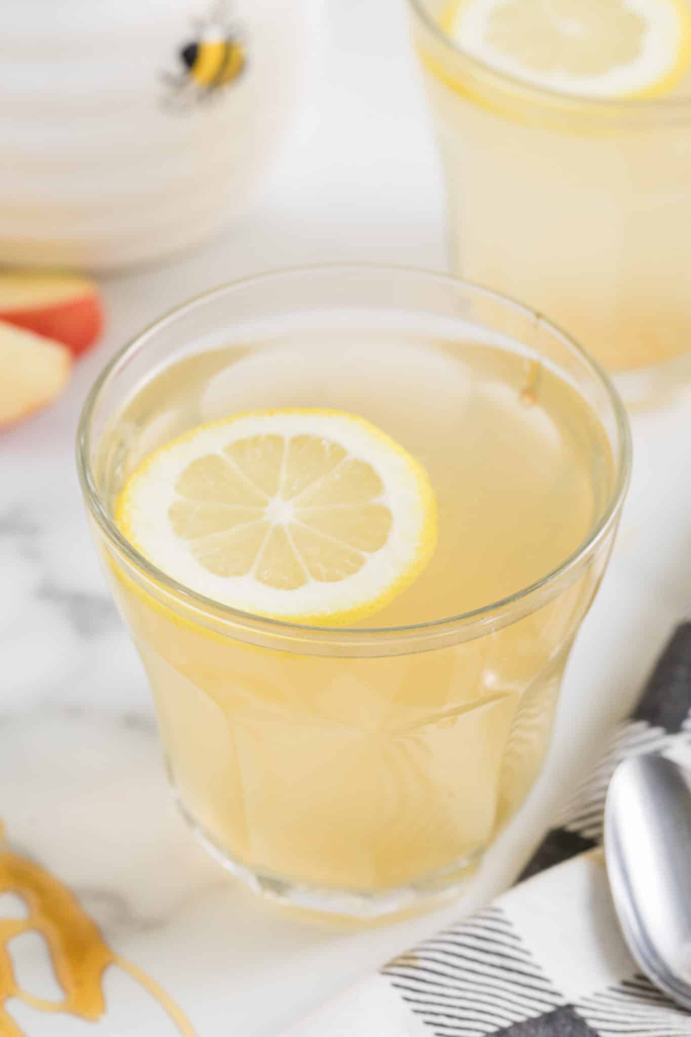apple cider vinegar and lemon juice detox drink.
