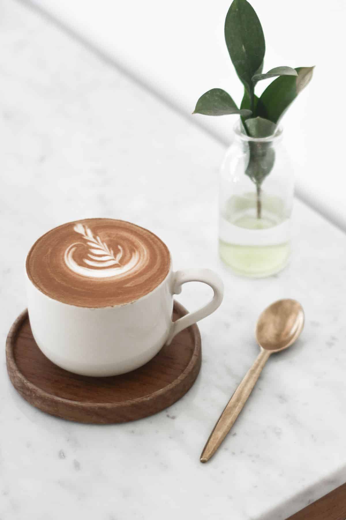 coffee on a tabletop.