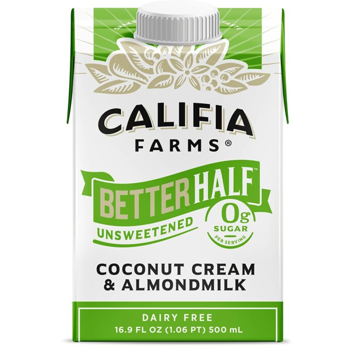 a jug of Califia Farms Better Half Creamer.