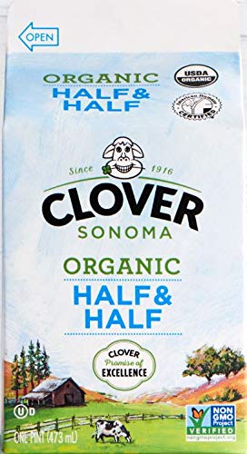 a carton of Clover Sonoma Half and Half.