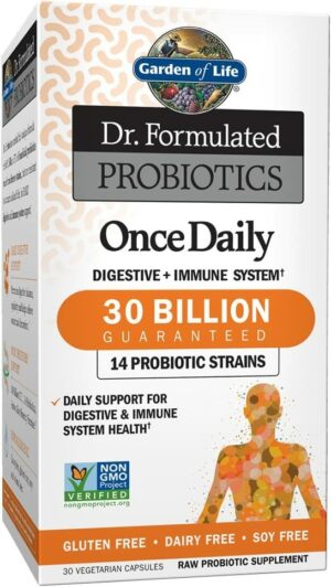 a box of Garden of Life Dr. Formulated Probiotics.