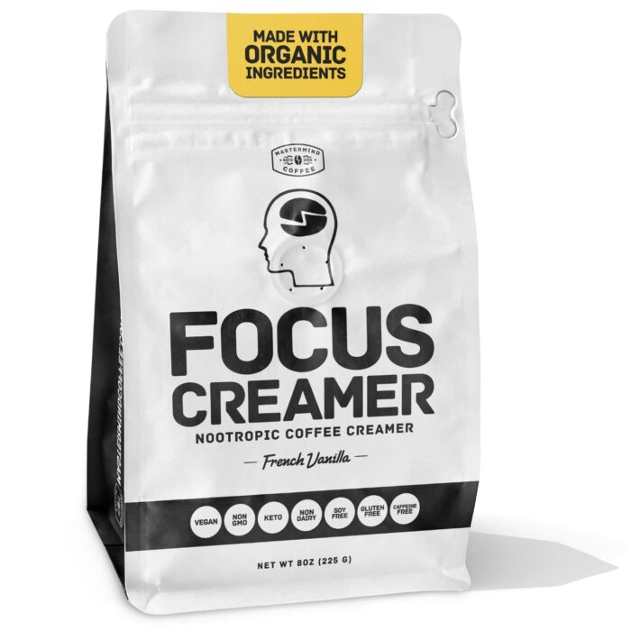 a pouch of Mastermind Coffee Focus Creamer.