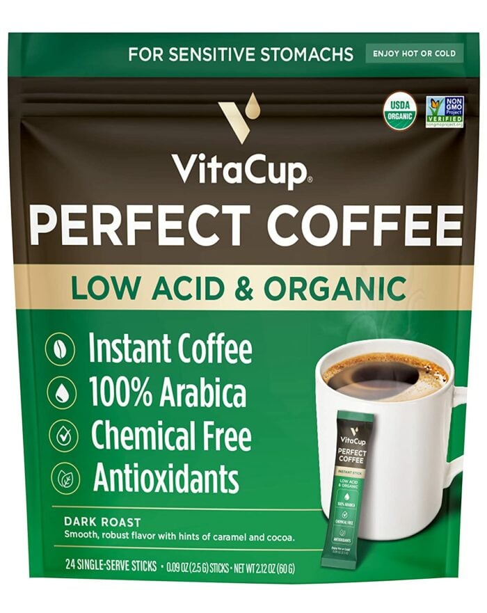 a bag of single servings of VitaCup Perfect Coffee.