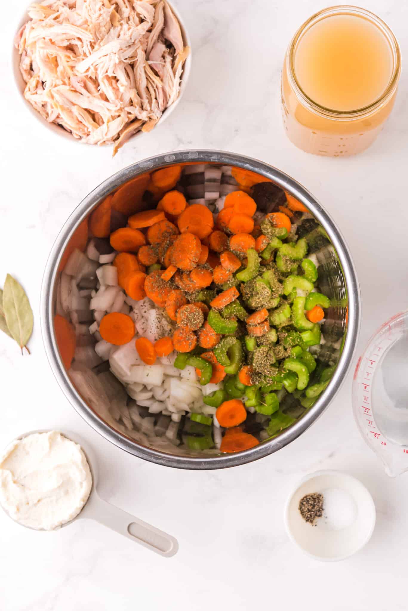 ingredients for turkey vegetable soup.