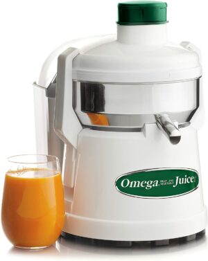 An Omega J4000 High-Speed Pulp Ejection Juicer.