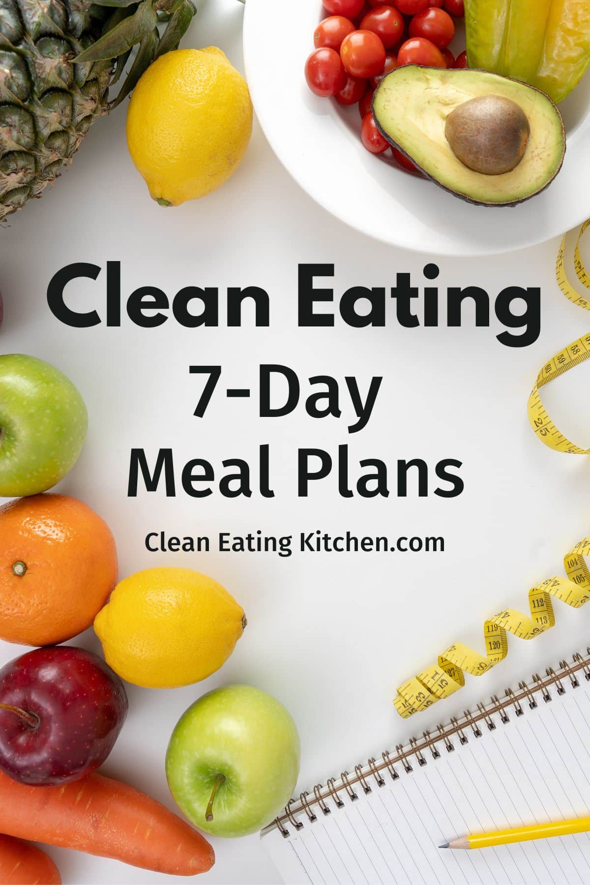 infographic that says 7-day clean eating meal plans.