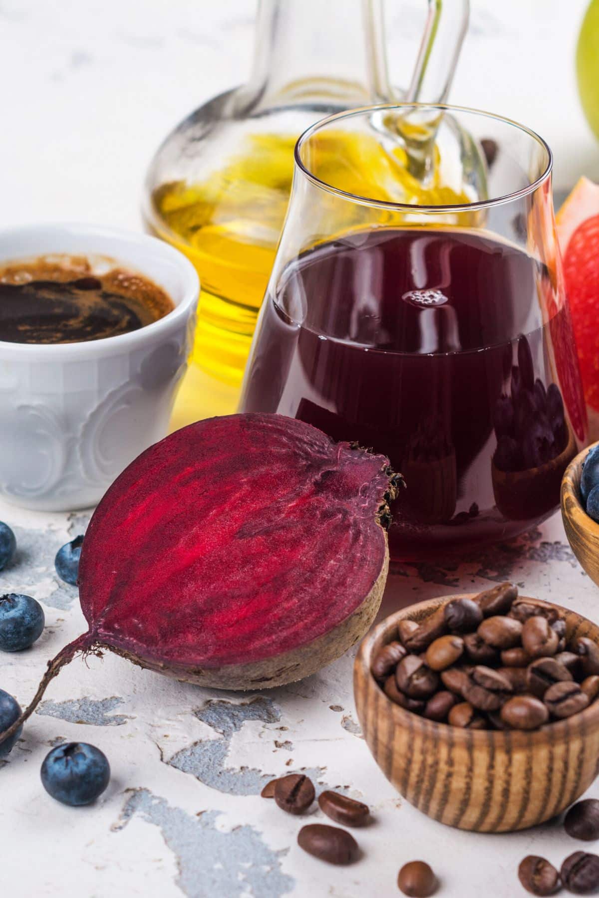 liver supportive foods on table.