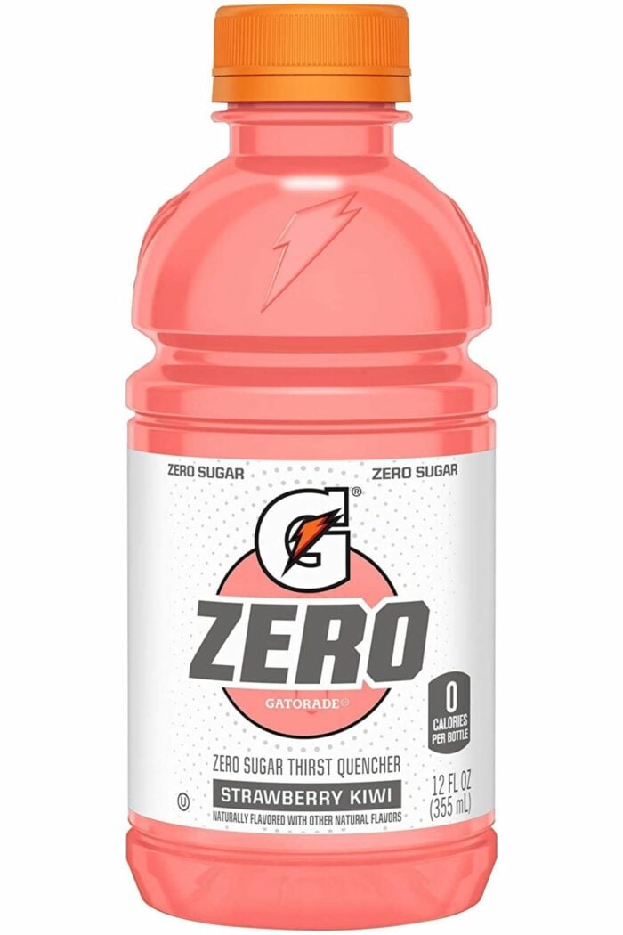 a bottle of Gatorade Zero in Strawberry Kiwi flavor.