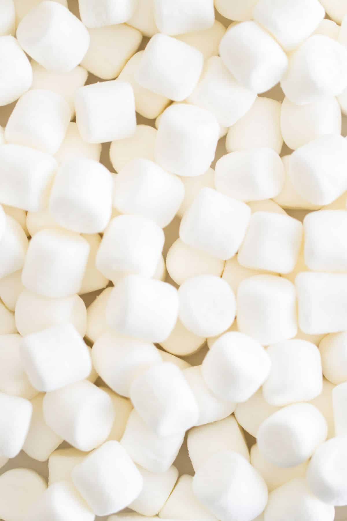 a close-up of mini marshmallows.