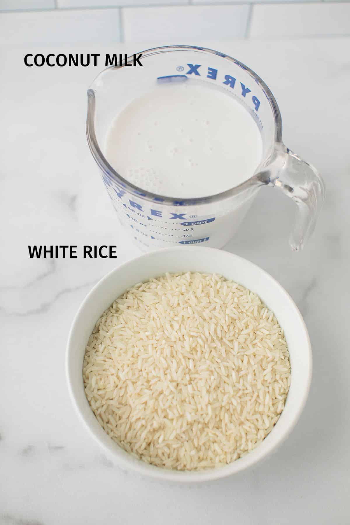 ingredients to make instant pot coconut rice.