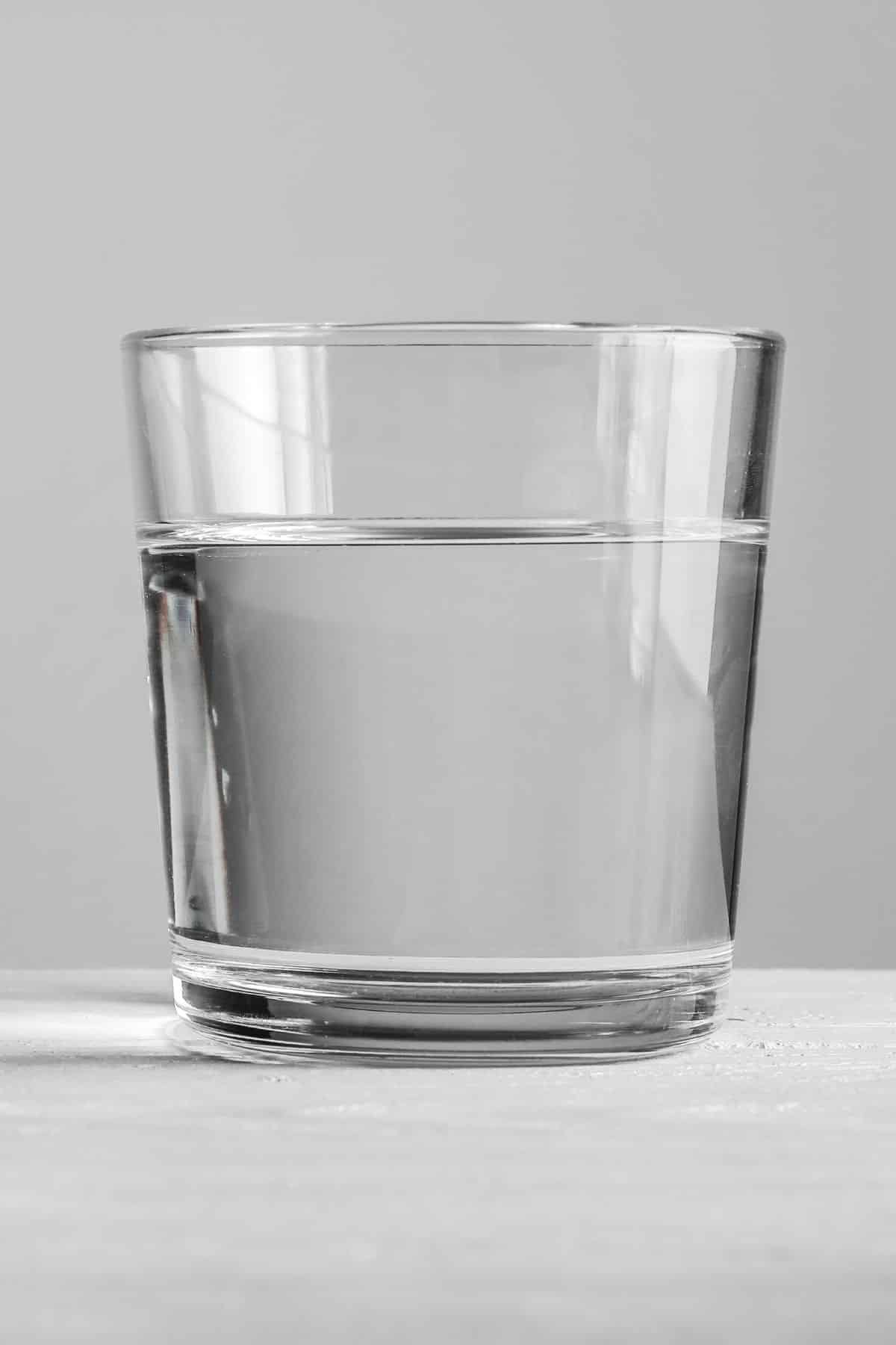 a glass of clean water.
